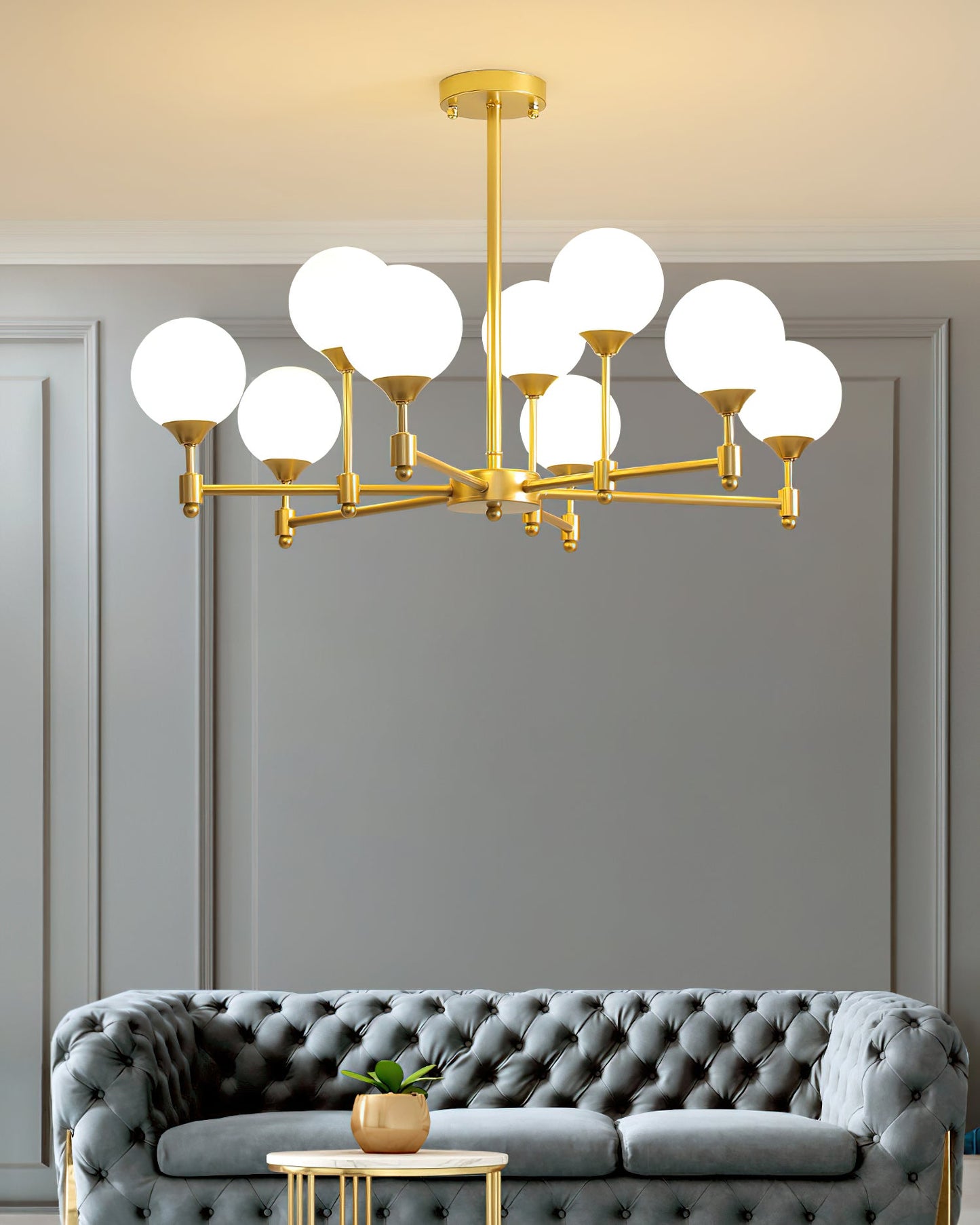 Alessio Globe Chandelier - Modern Design, Adjustable Height, LED Compa