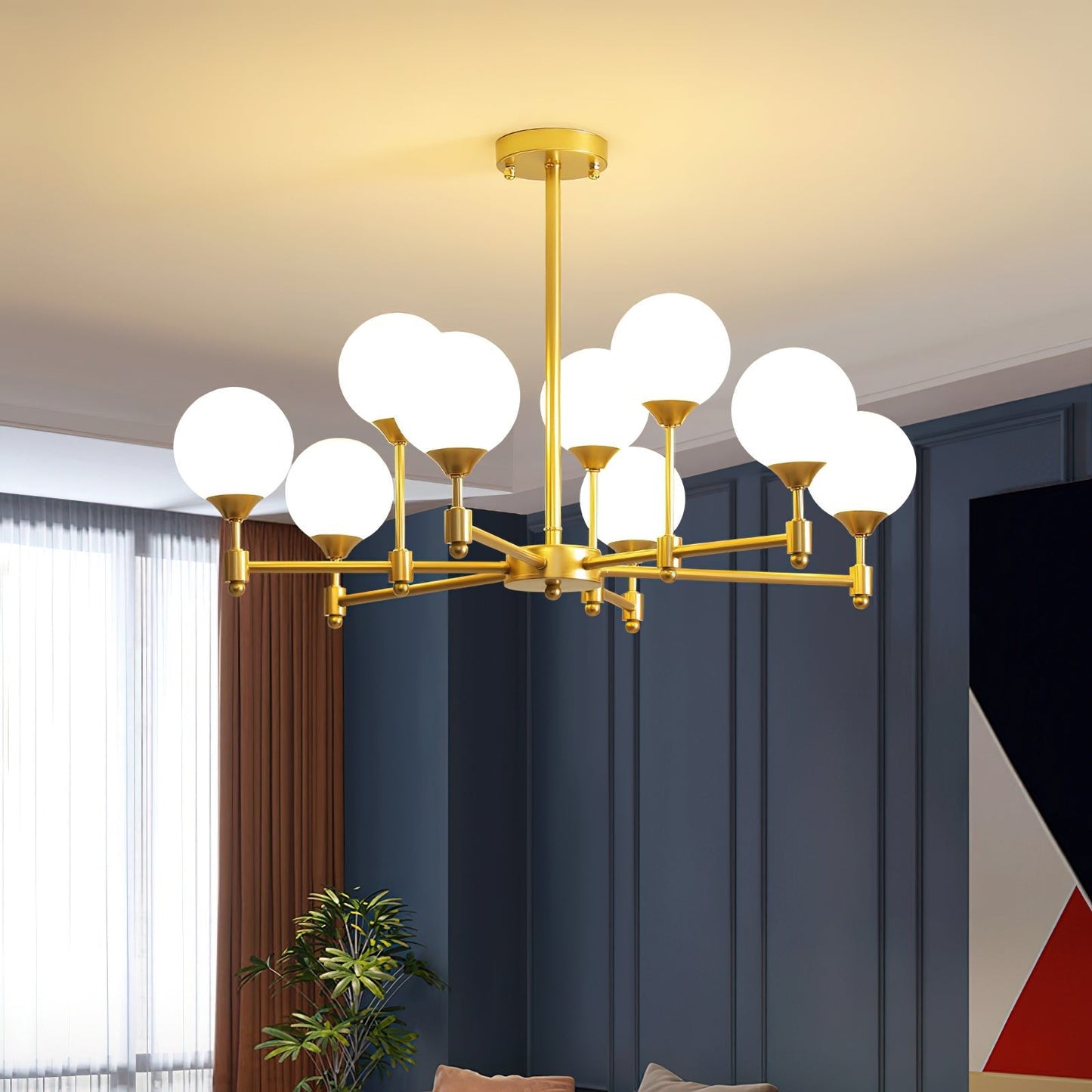 Alessio Globe Chandelier - Modern Design, Adjustable Height, LED Compa