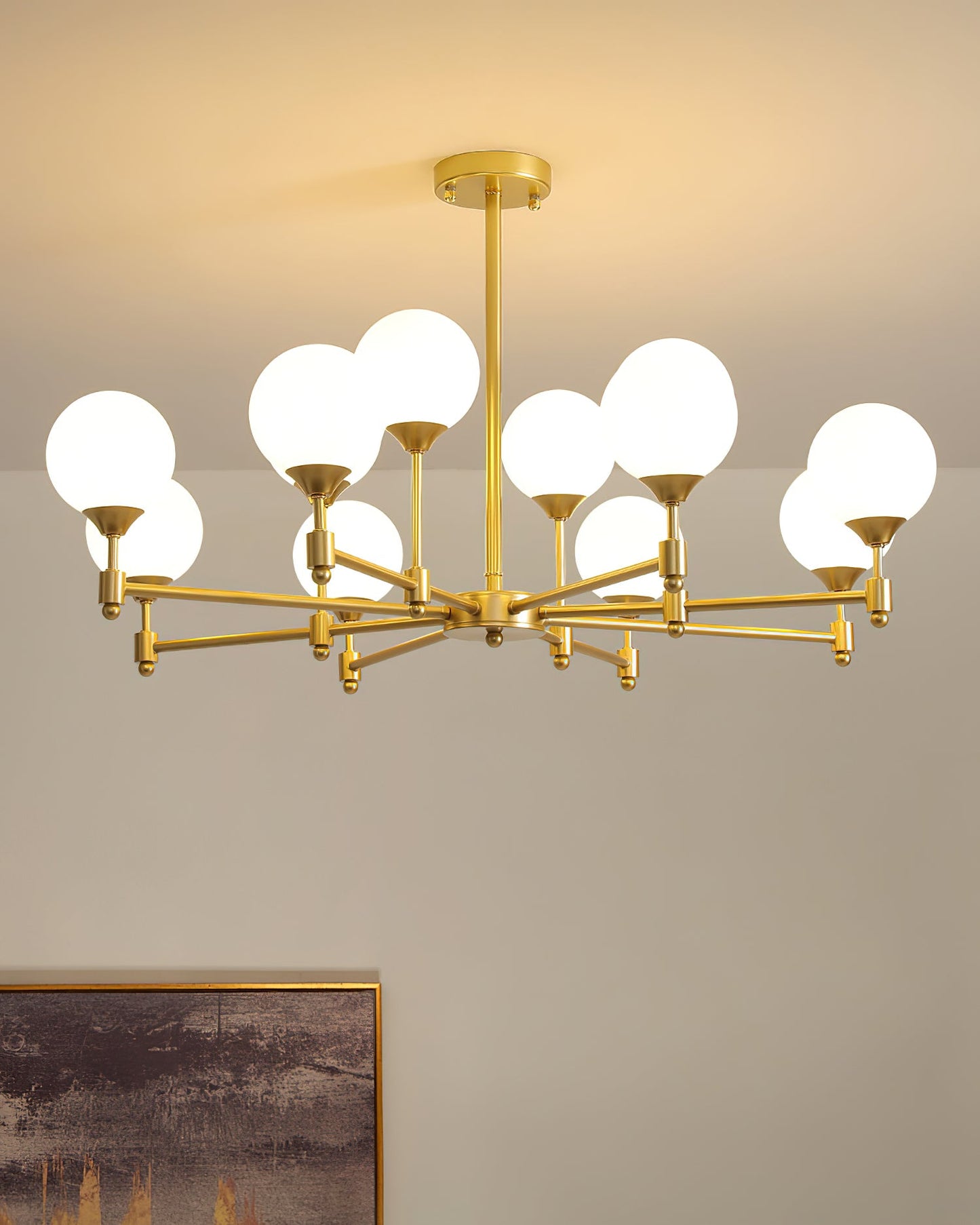 Alessio Globe Chandelier - Modern Design, Adjustable Height, LED Compa