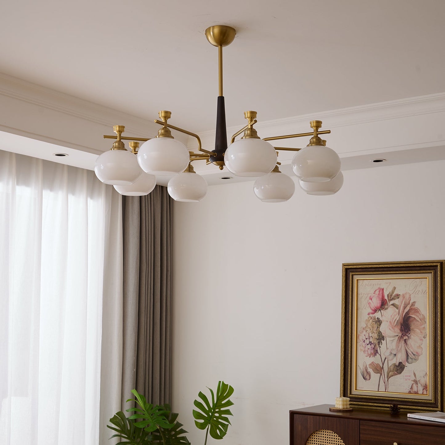 Alistair Sphere Chandelier - Elegant Design, Adjustable Height, LED Co