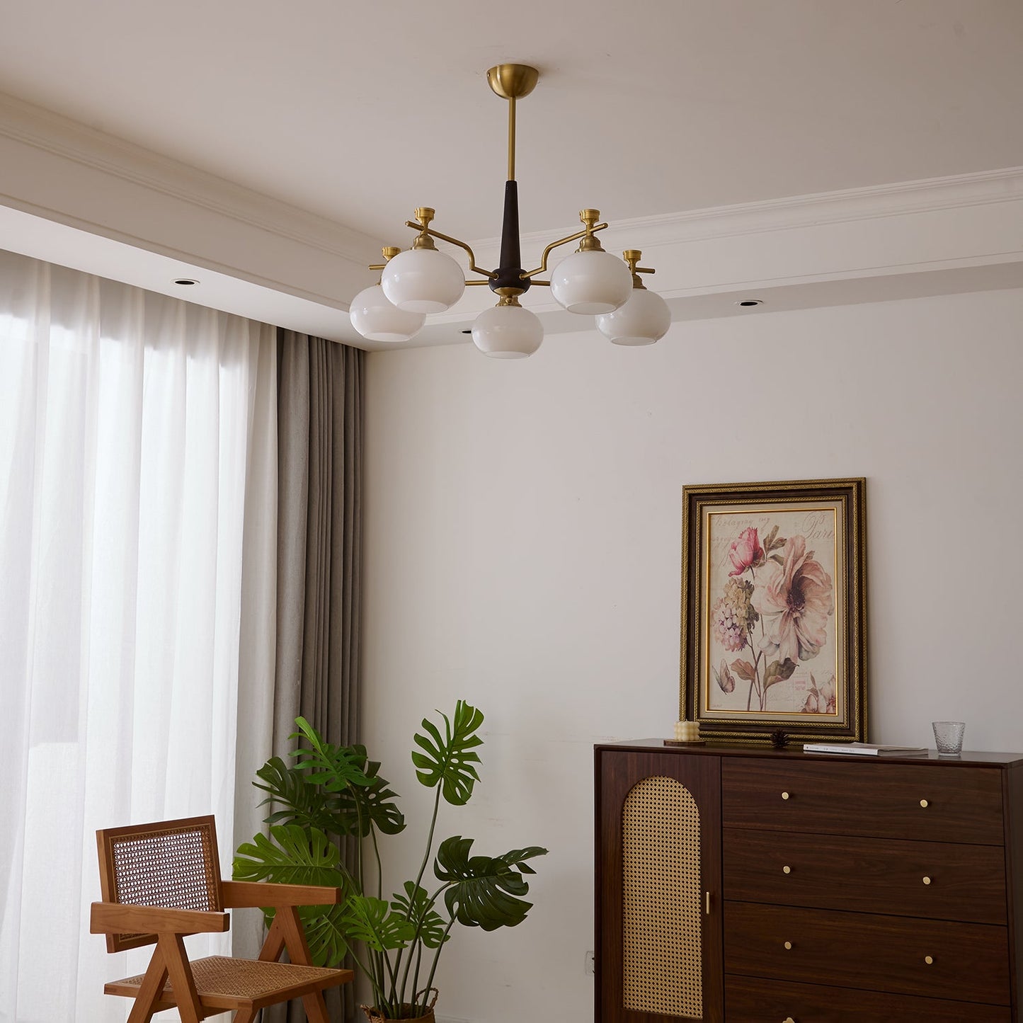 Alistair Sphere Chandelier - Elegant Design, Adjustable Height, LED Co