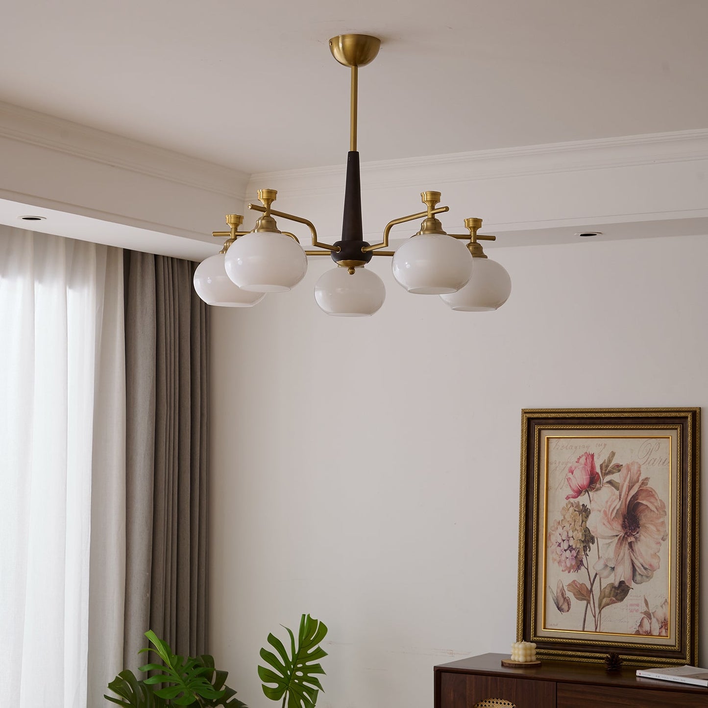 Alistair Sphere Chandelier - Elegant Design, Adjustable Height, LED Co