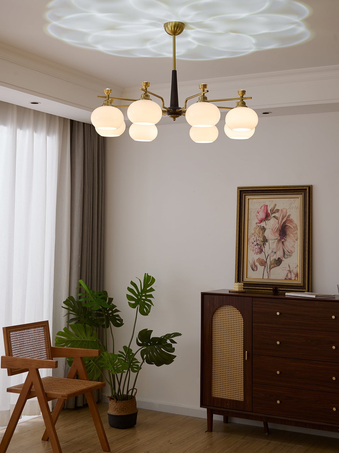 Alistair Sphere Chandelier - Elegant Design, Adjustable Height, LED Co