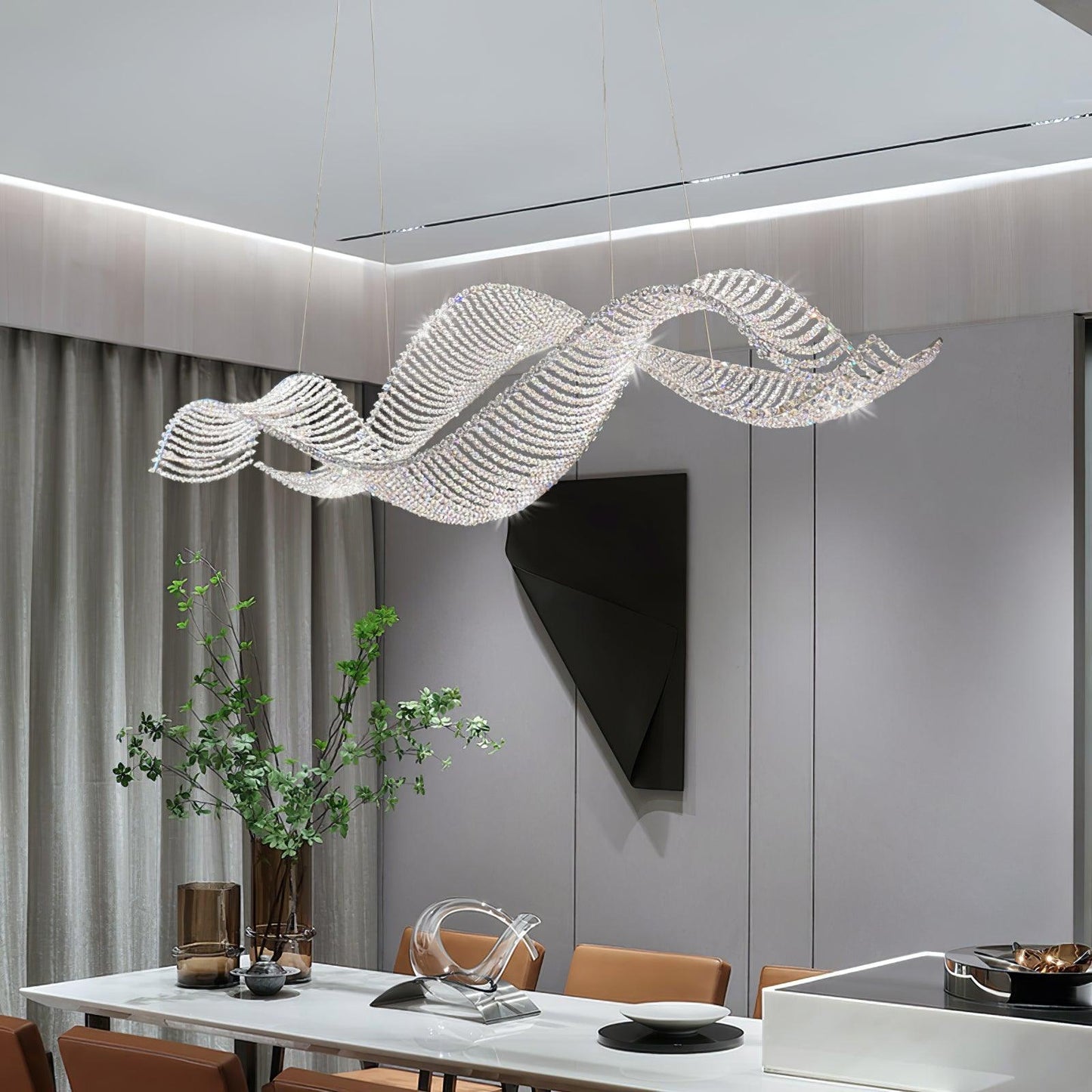 Alon Chandelier - Modern Design with Dimmable LED Lights and Adjustabl