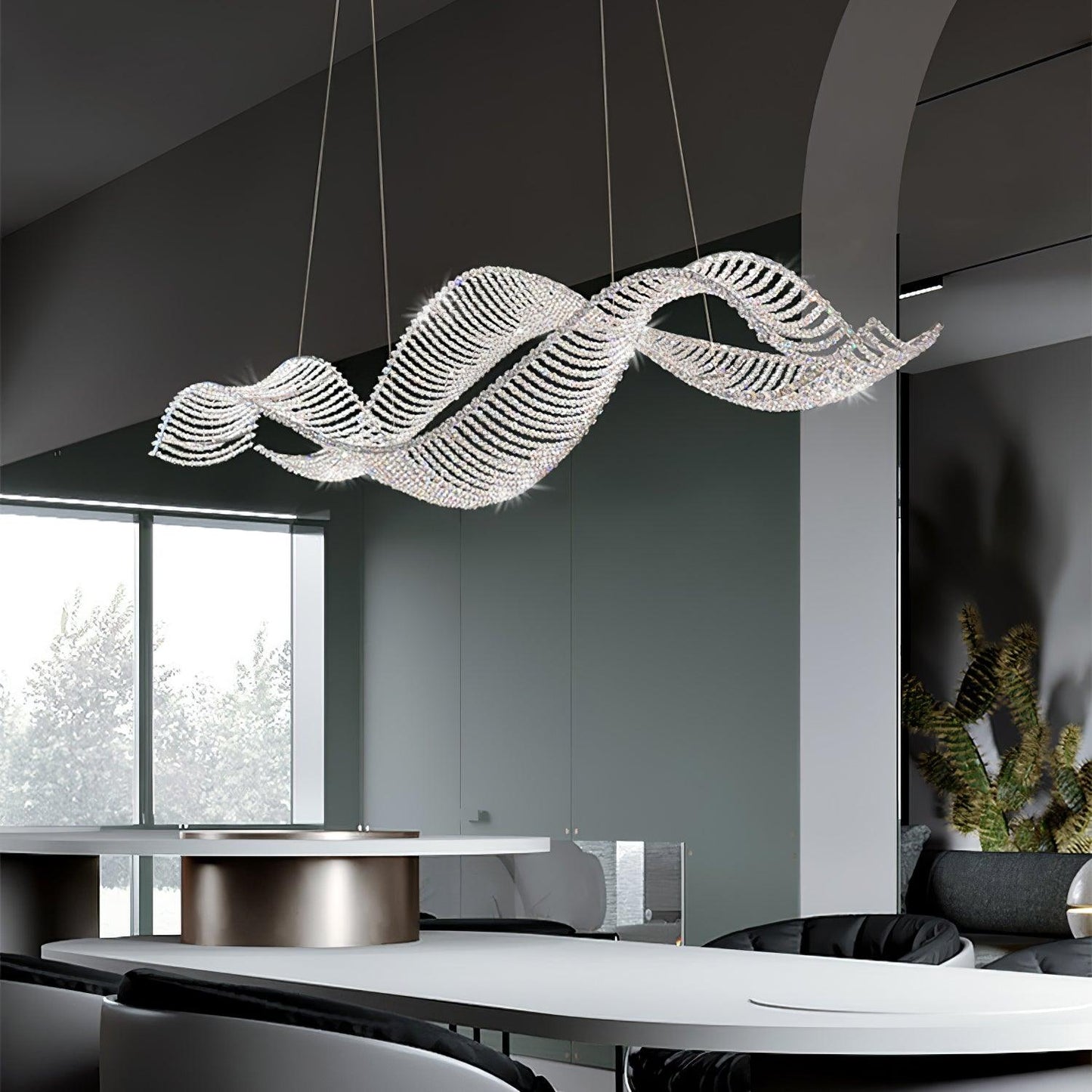 Alon Chandelier - Modern Design with Dimmable LED Lights and Adjustabl