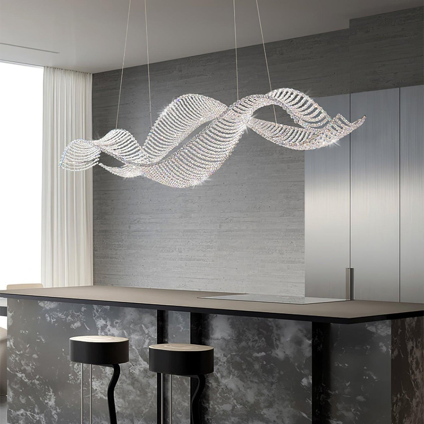 Alon Chandelier - Modern Design with Dimmable LED Lights and Adjustabl