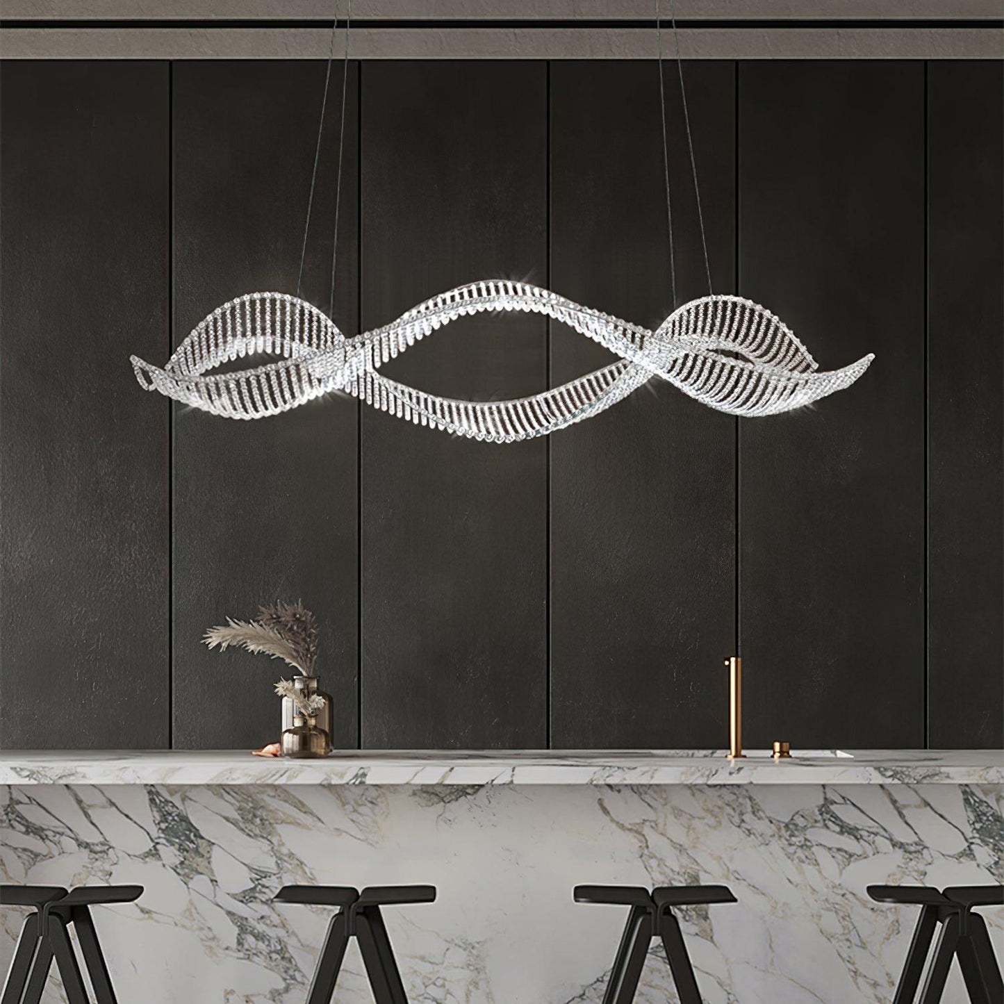 Alon Chandelier - Modern Design with Dimmable LED Lights and Adjustabl