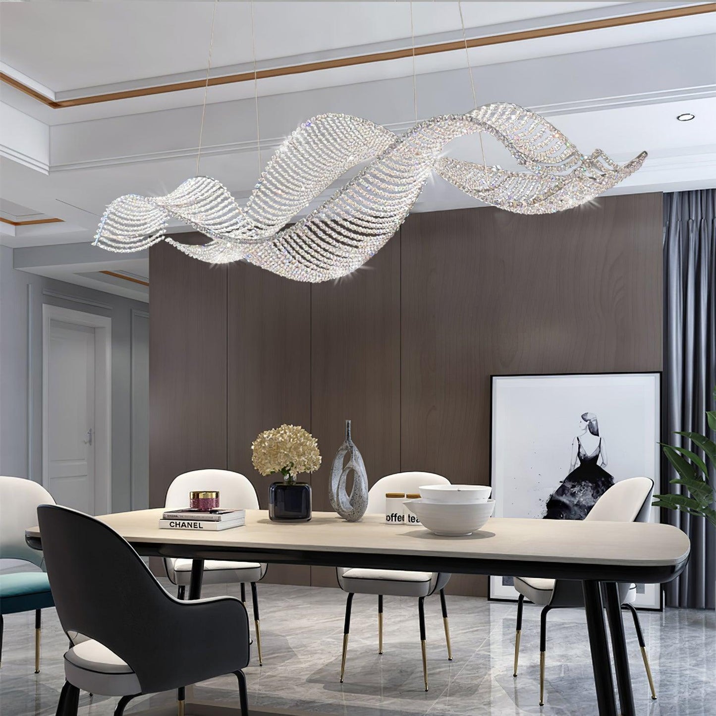Alon Chandelier - Modern Design with Dimmable LED Lights and Adjustabl