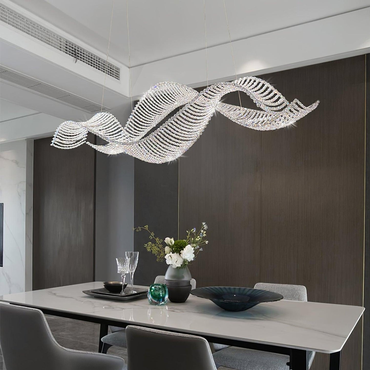 Alon Chandelier - Modern Design with Dimmable LED Lights and Adjustabl