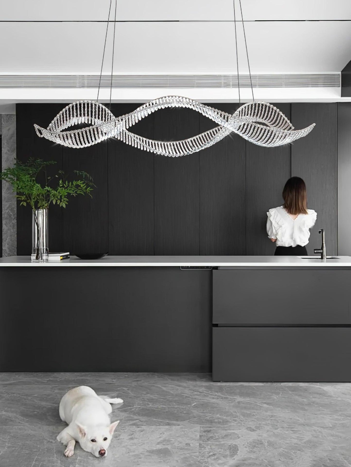 Alon Chandelier - Modern Design with Dimmable LED Lights and Adjustabl