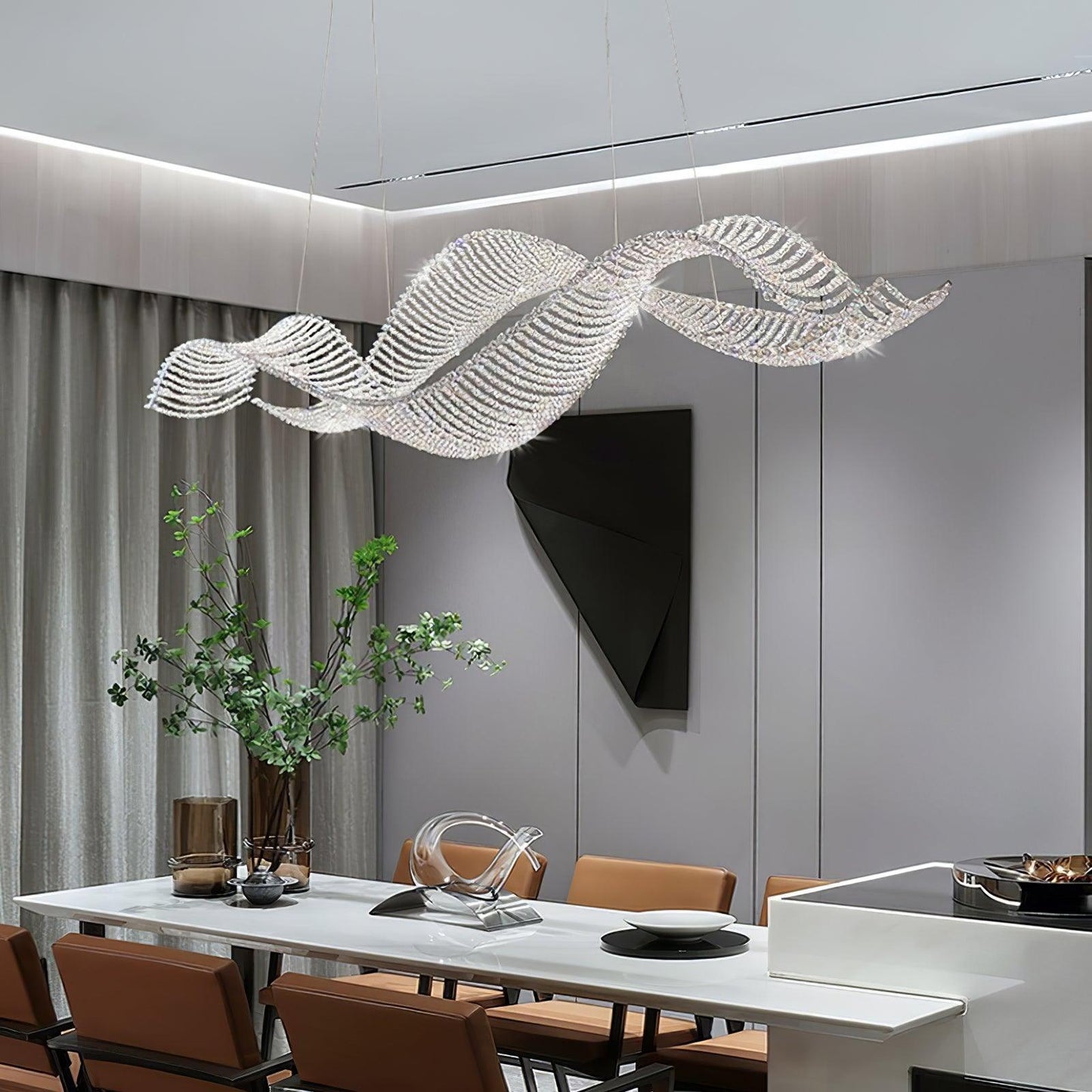 Alon Chandelier - Modern Design with Dimmable LED Lights and Adjustabl