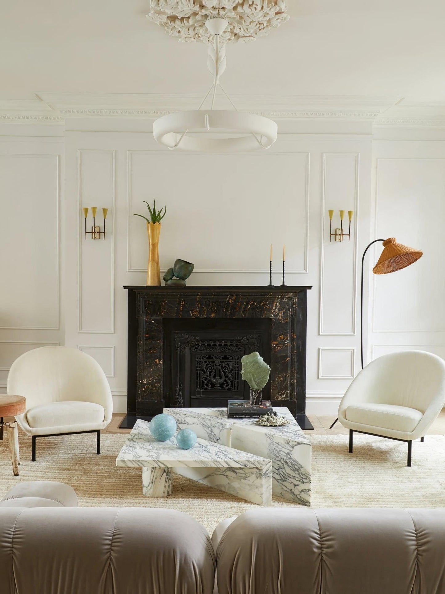Tinsley Plaster Chandelier - Elegant Design with Adjustable Height & S