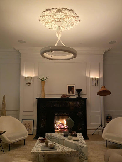 Tinsley Plaster Chandelier - Elegant Design with Adjustable Height & S