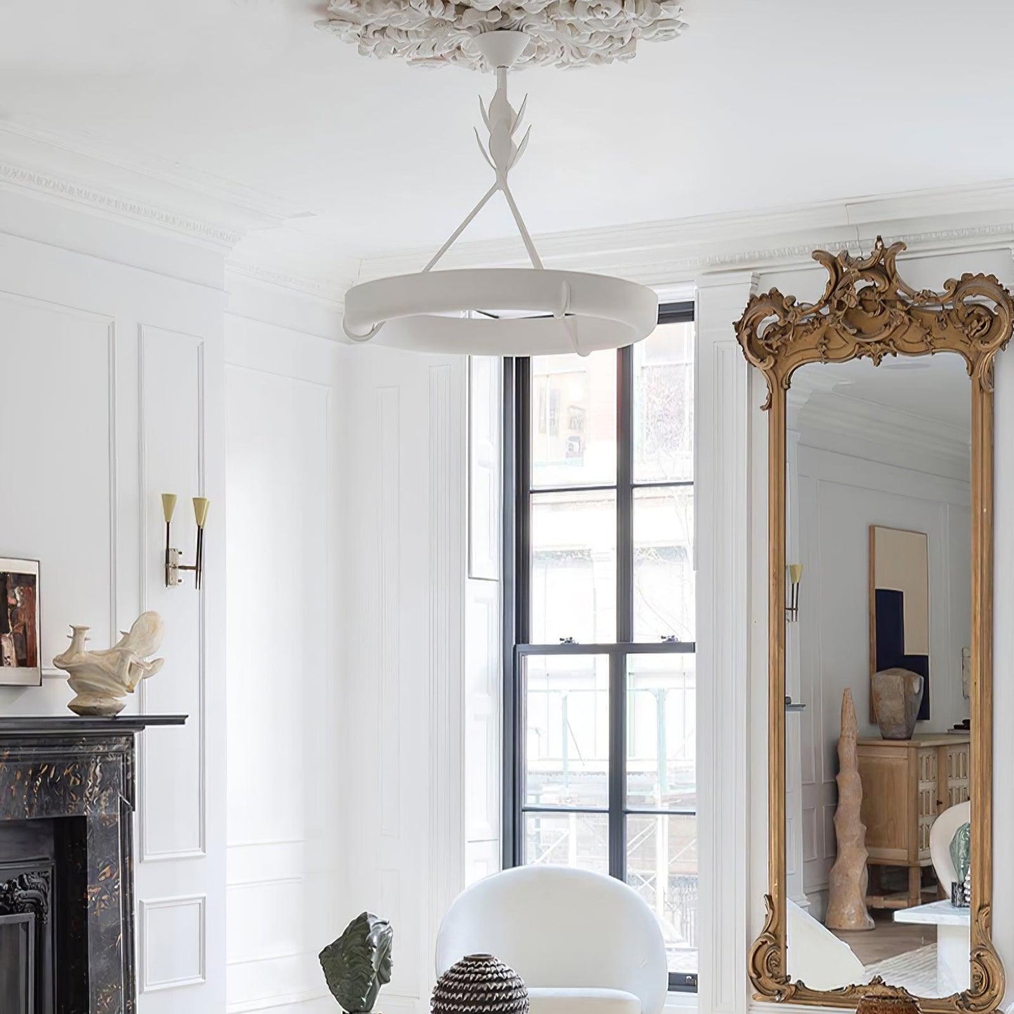 Tinsley Plaster Chandelier - Elegant Design with Adjustable Height & S