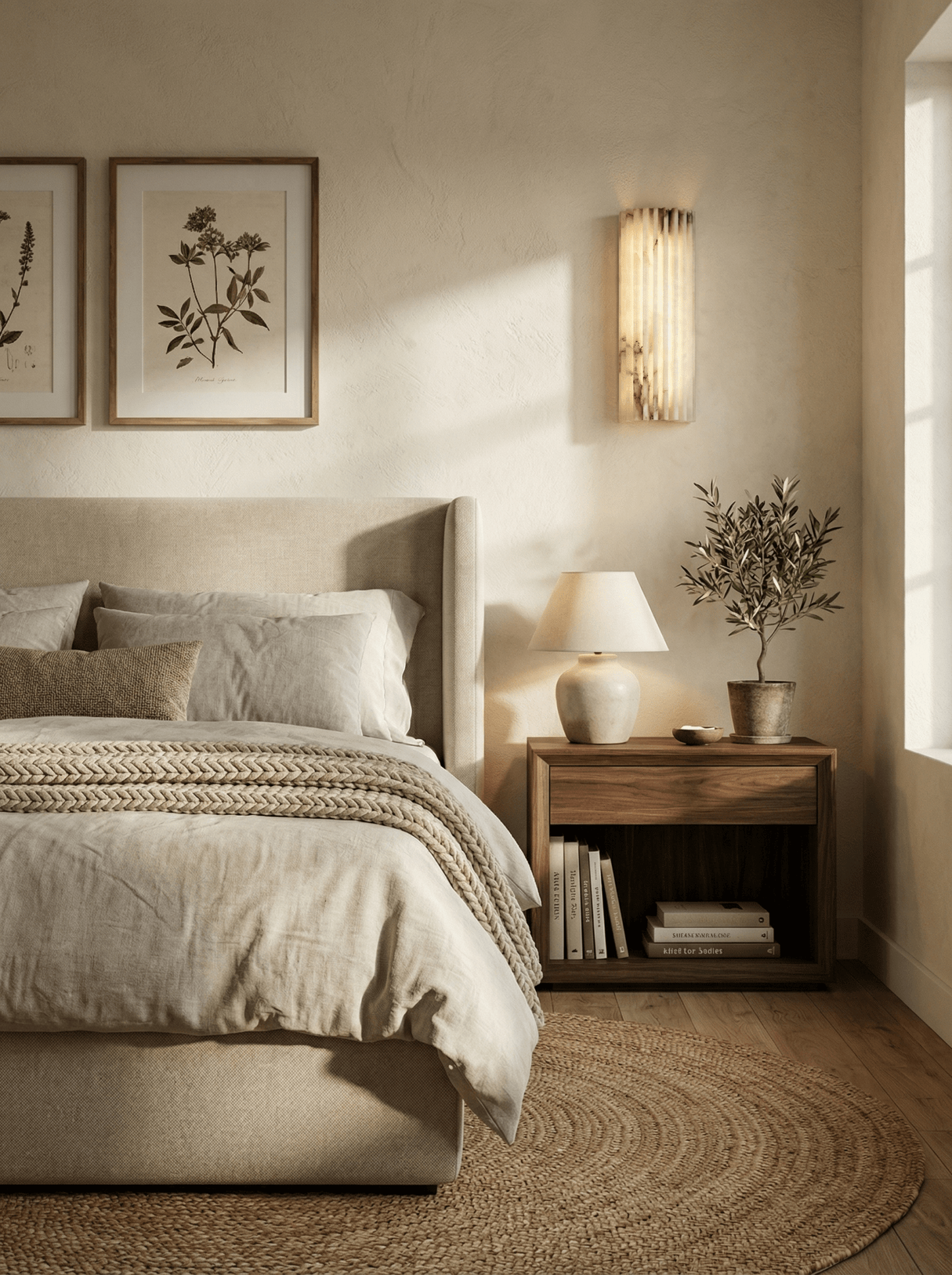 Alabaster Wall Light - Elegant Design, Adjustable Brightness