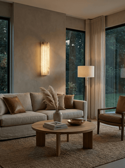 Alabaster Wall Light - Elegant Design, Adjustable Brightness