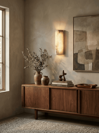 Alabaster Wall Light - Elegant Design, Adjustable Brightness