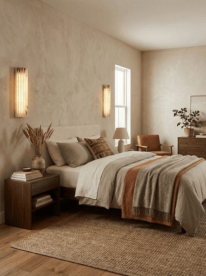 Alabaster Wall Light - Elegant Design, Adjustable Brightness
