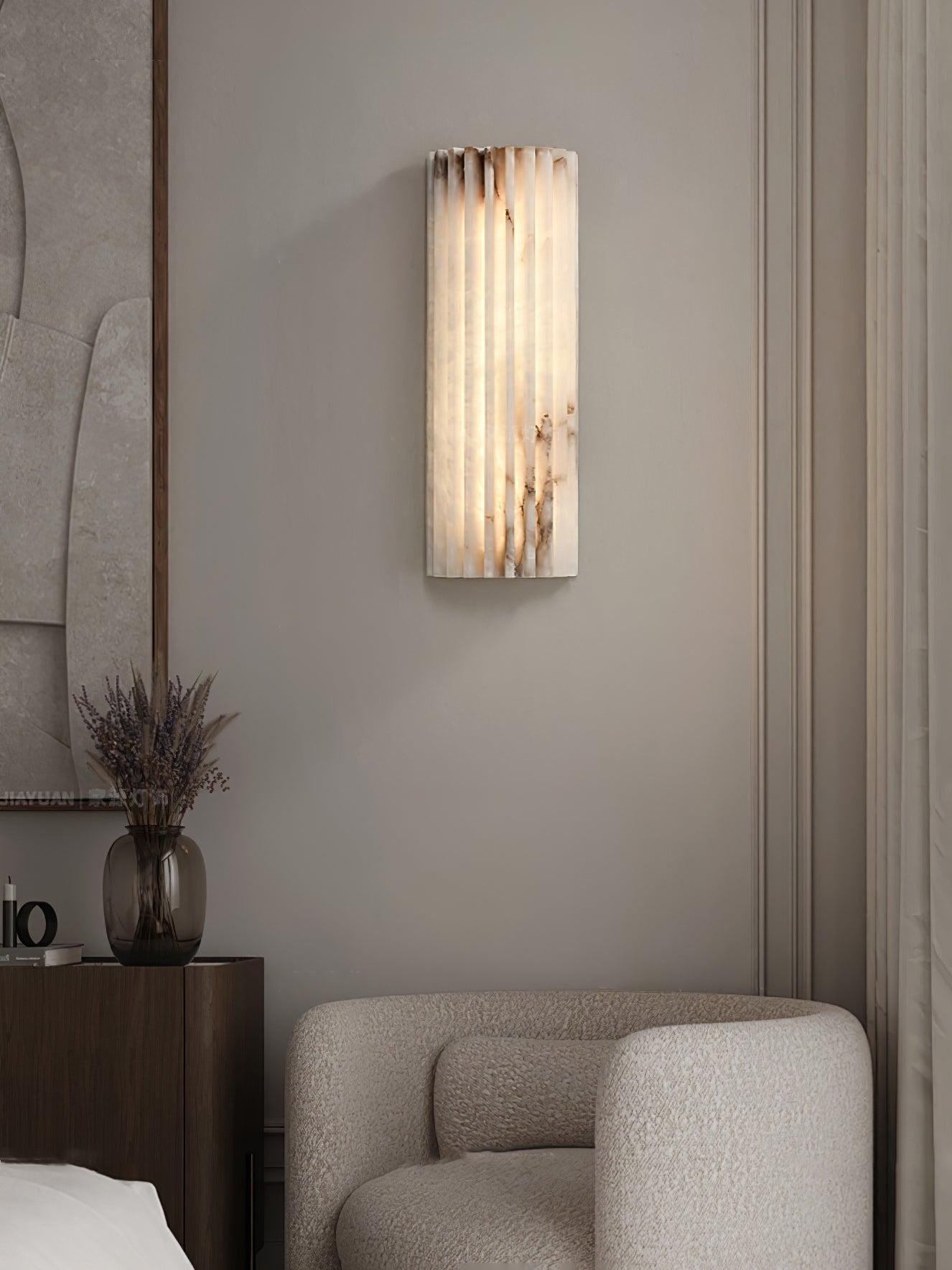 Alabaster Wall Light - Elegant Design, Adjustable Brightness