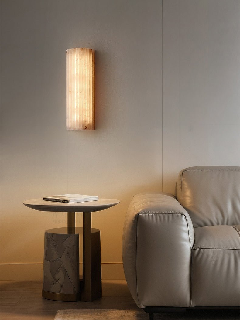 Alabaster Wall Light - Elegant Design, Adjustable Brightness