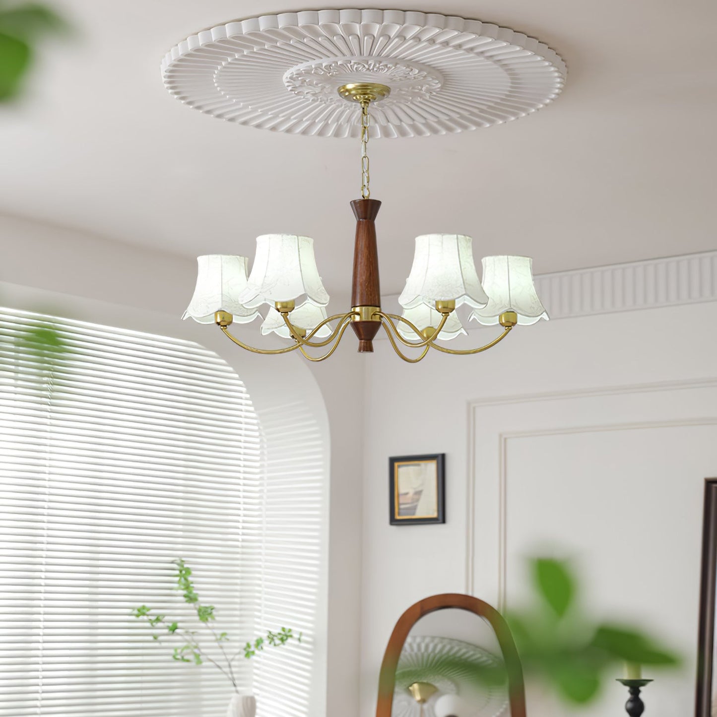 Alyssa Fabric Chandelier - Elegant Design with Adjustable Height & Sof