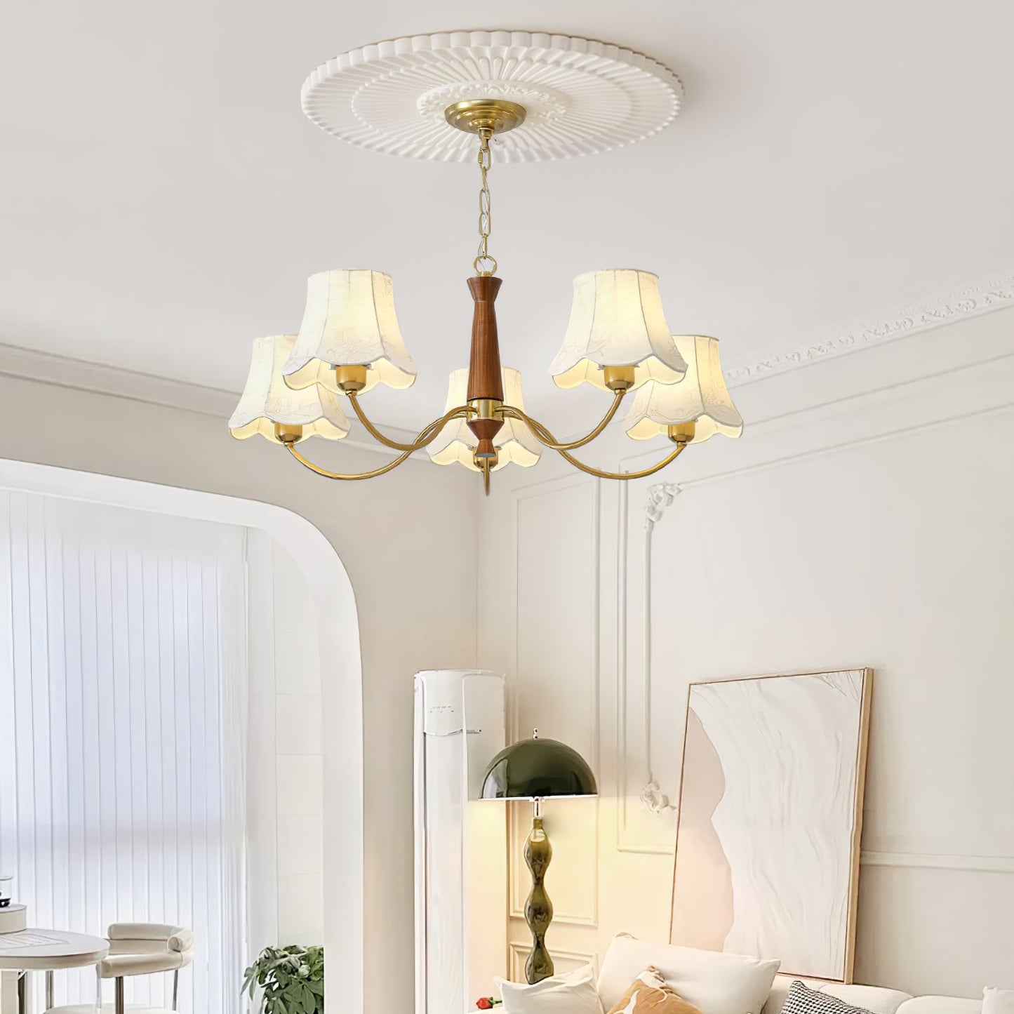 Alyssa Fabric Chandelier - Elegant Design with Adjustable Height & Sof