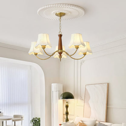 Alyssa Fabric Chandelier - Elegant Design with Adjustable Height & Sof