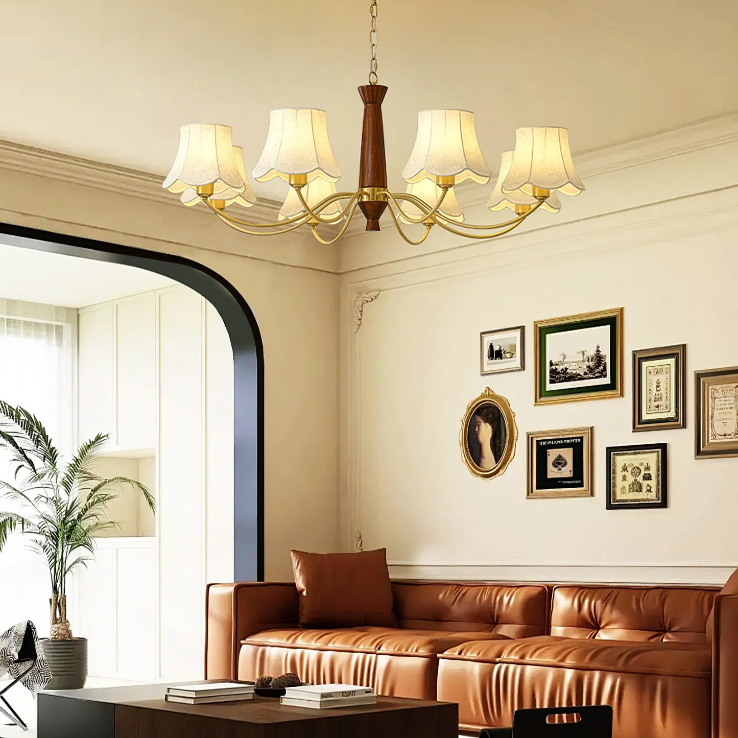 Alyssa Fabric Chandelier - Elegant Design with Adjustable Height & Sof