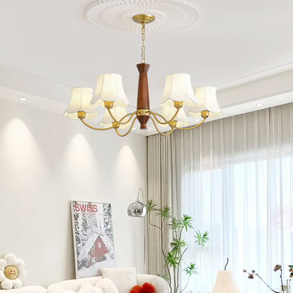 Alyssa Fabric Chandelier - Elegant Design with Adjustable Height & Sof