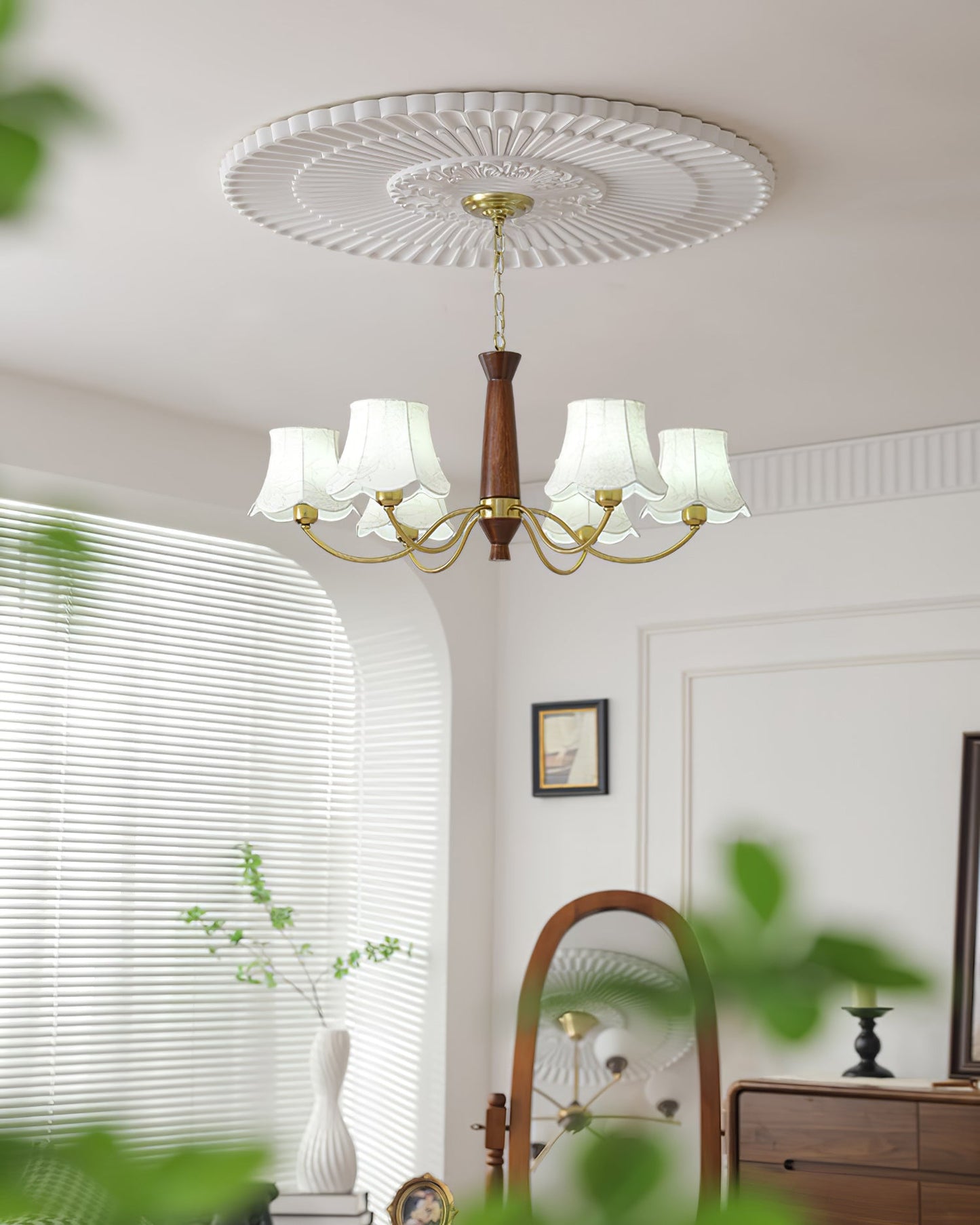 Alyssa Fabric Chandelier - Elegant Design with Adjustable Height & Sof