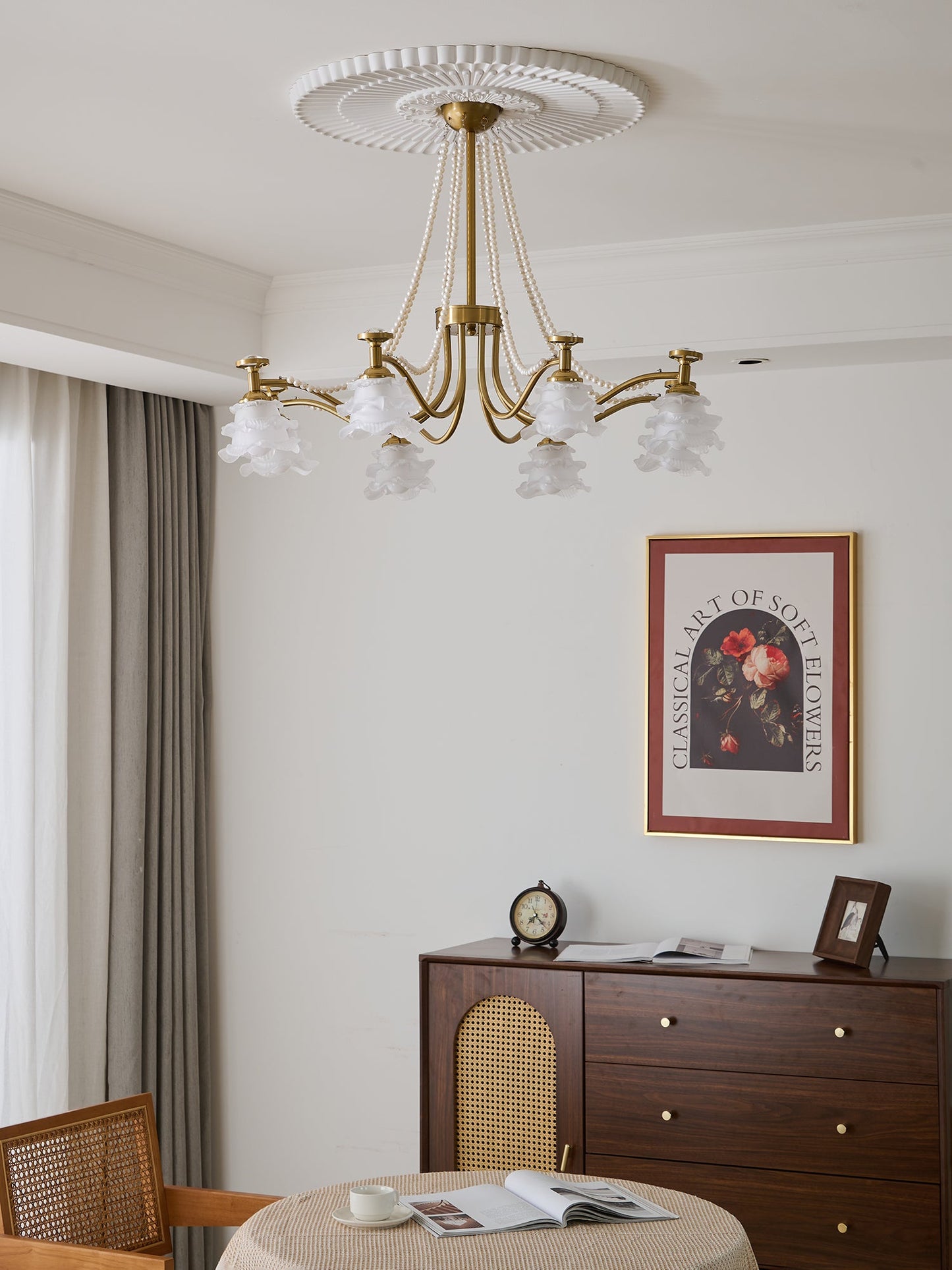 Amaris Rose Chandelier - Elegant Crystal Design with Dimmable Lighting
