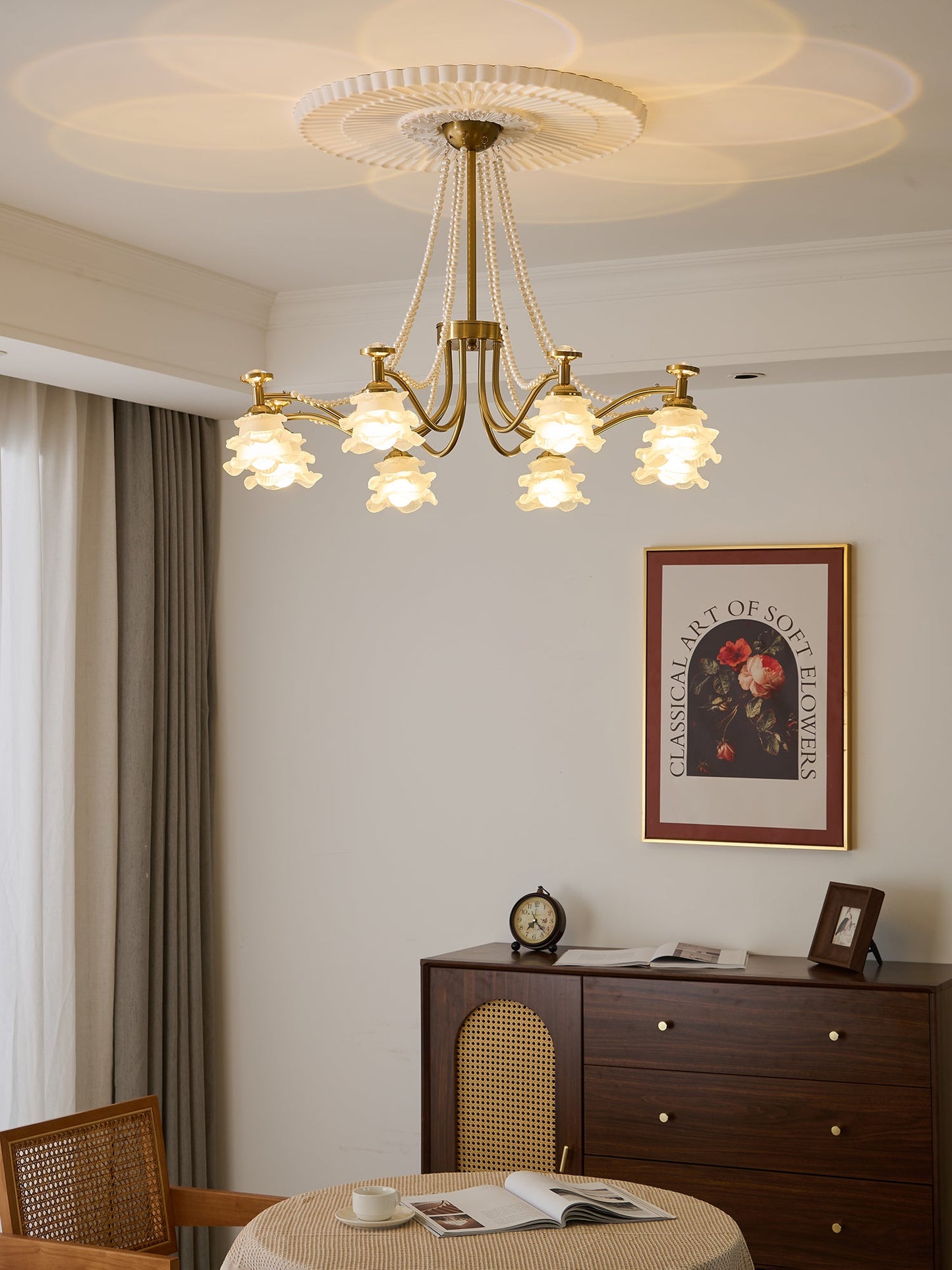 Amaris Rose Chandelier - Elegant Crystal Design with Dimmable Lighting
