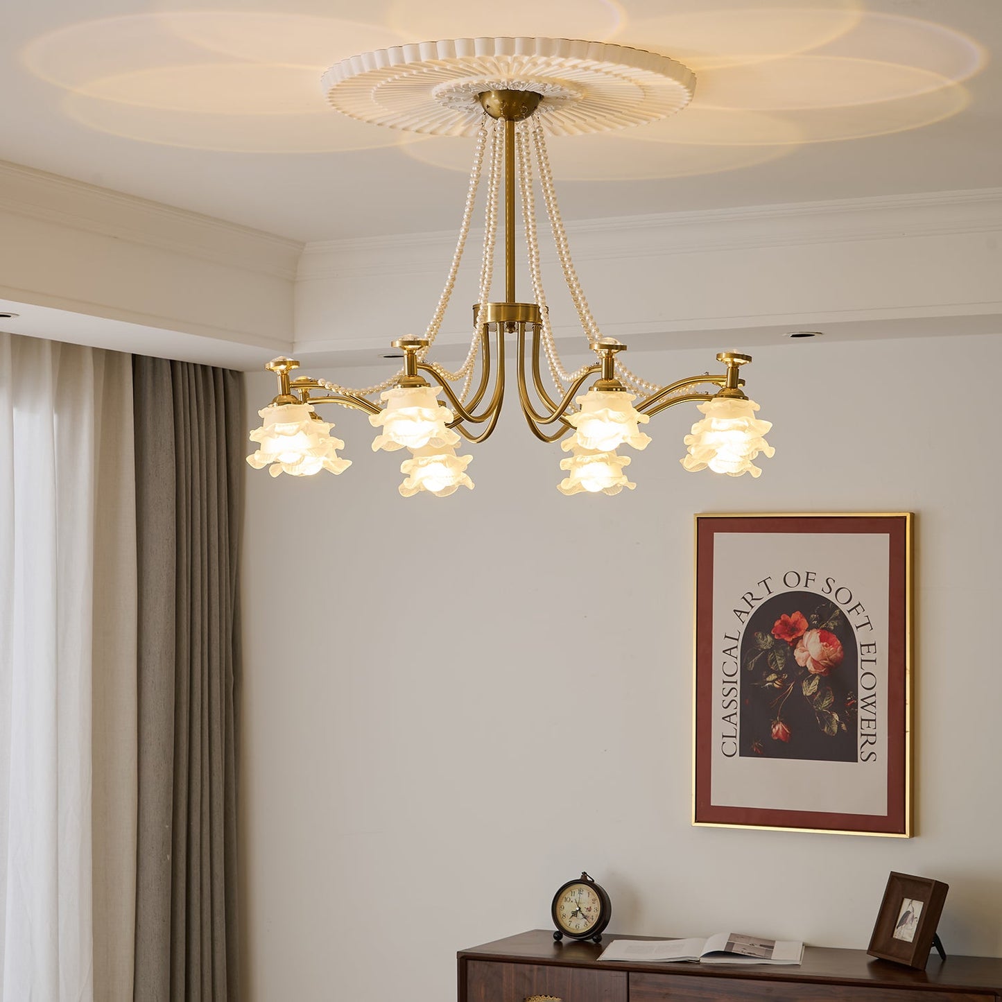 Amaris Rose Chandelier - Elegant Crystal Design with Dimmable Lighting