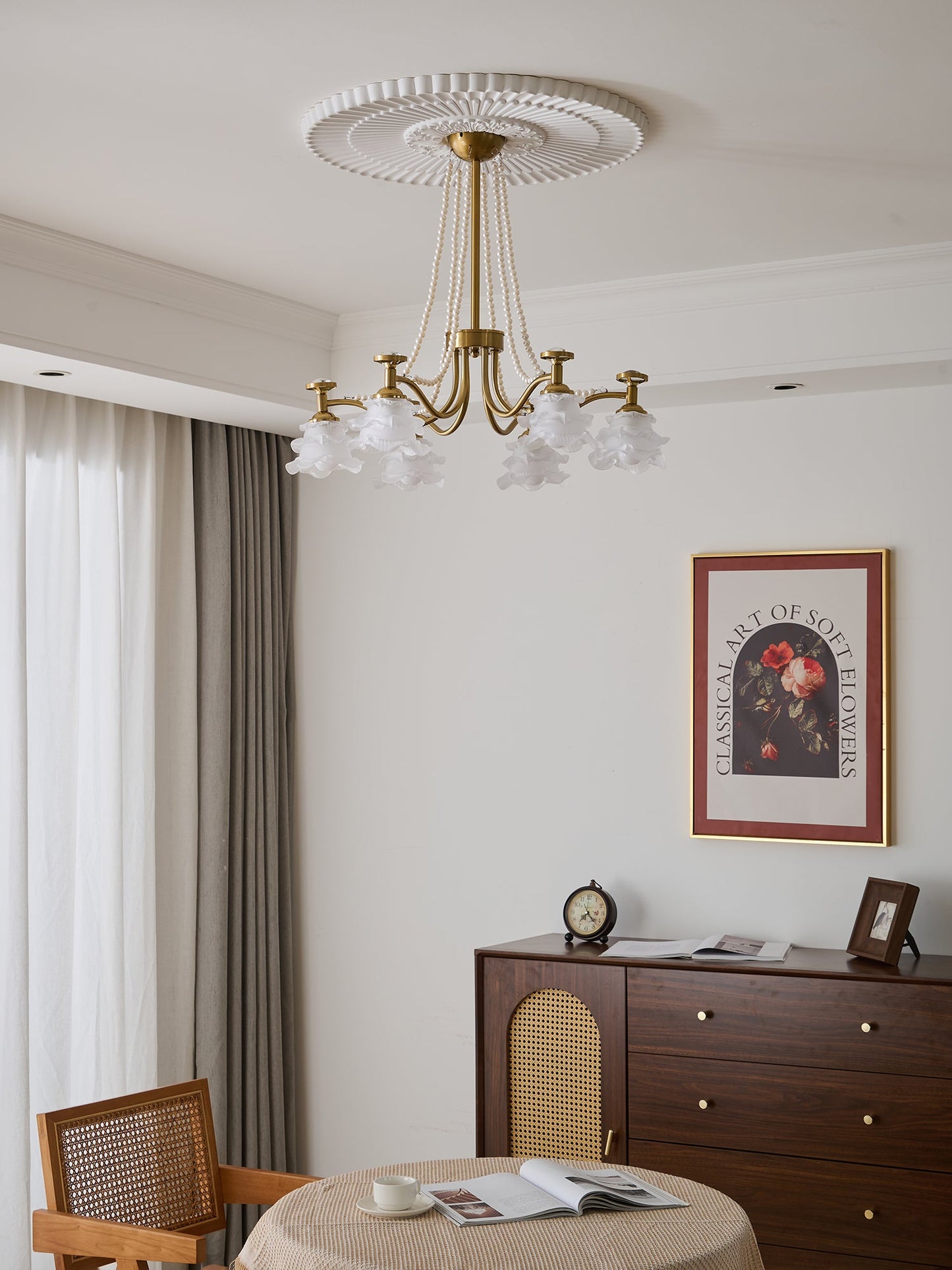 Amaris Rose Chandelier - Elegant Crystal Design with Dimmable Lighting
