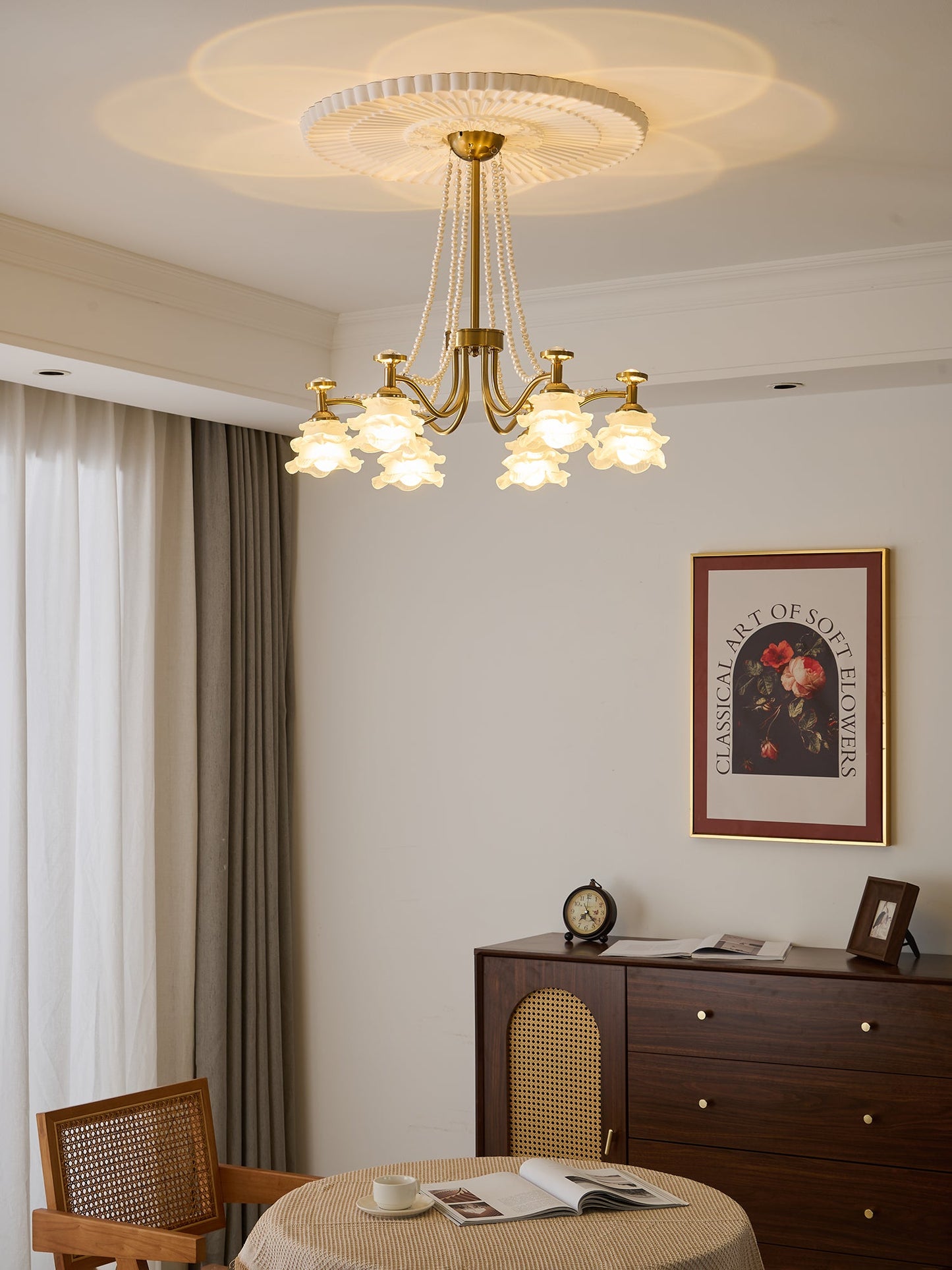 Amaris Rose Chandelier - Elegant Crystal Design with Dimmable Lighting