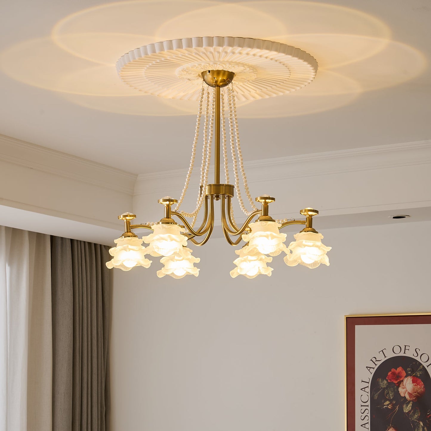 Amaris Rose Chandelier - Elegant Crystal Design with Dimmable Lighting
