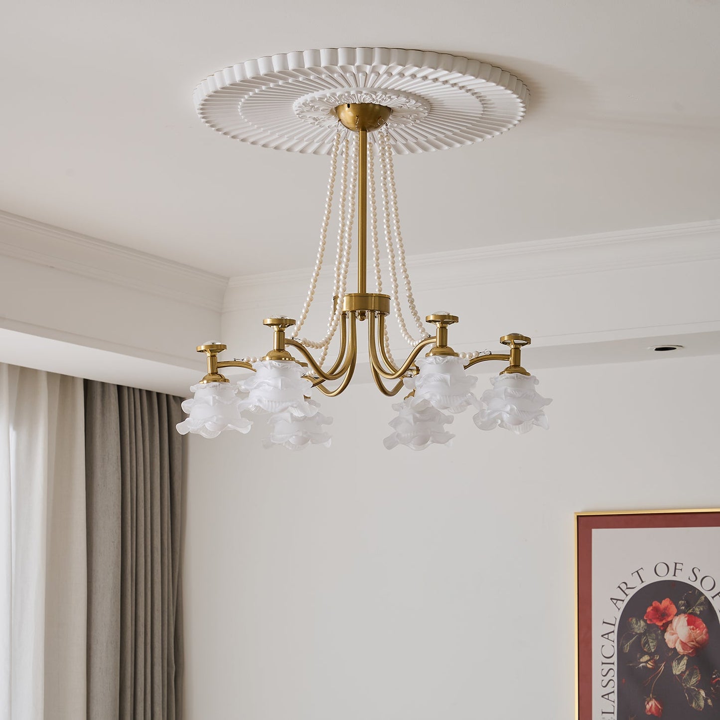 Amaris Rose Chandelier - Elegant Crystal Design with Dimmable Lighting