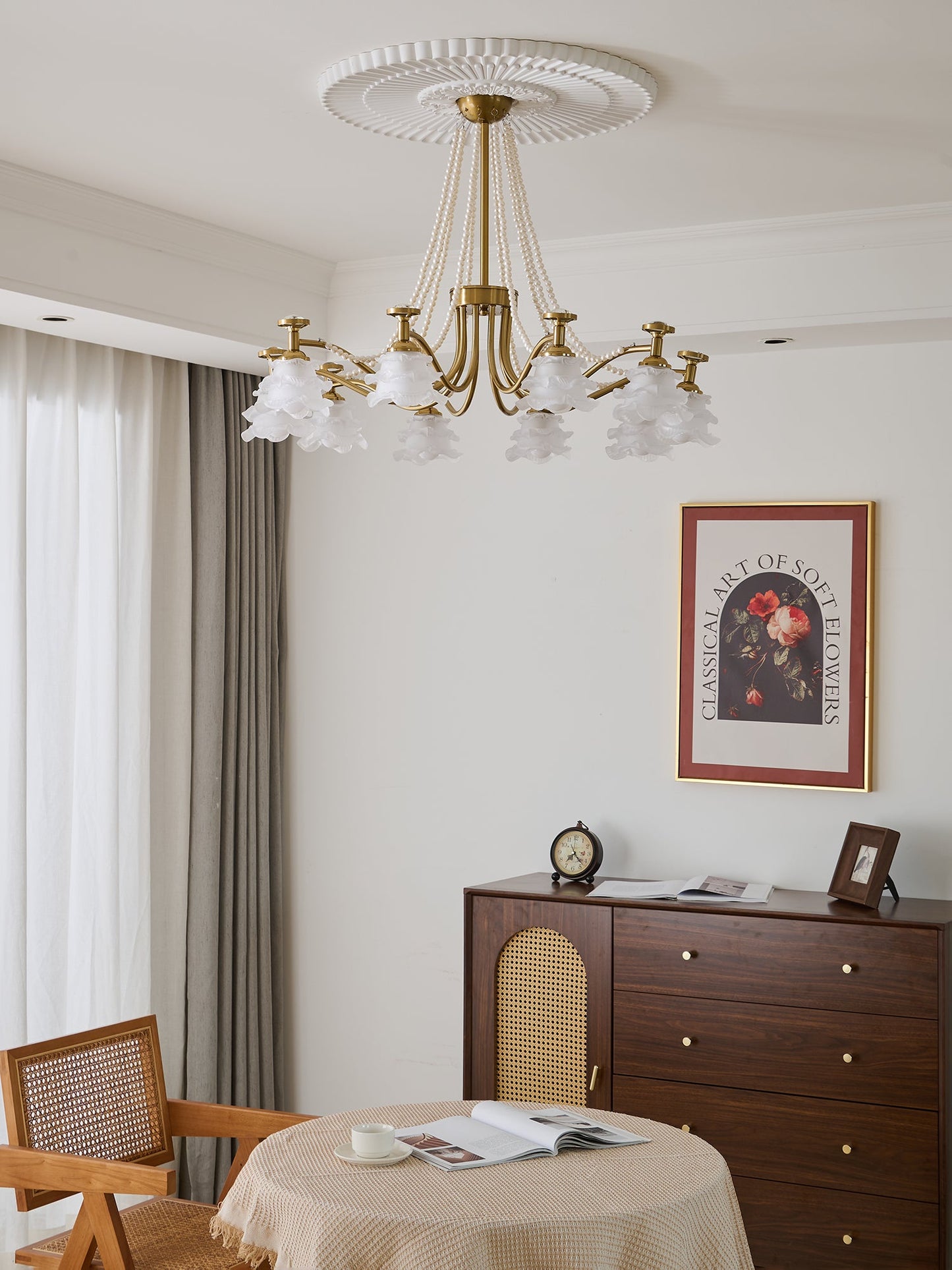 Amaris Rose Chandelier - Elegant Crystal Design with Dimmable Lighting