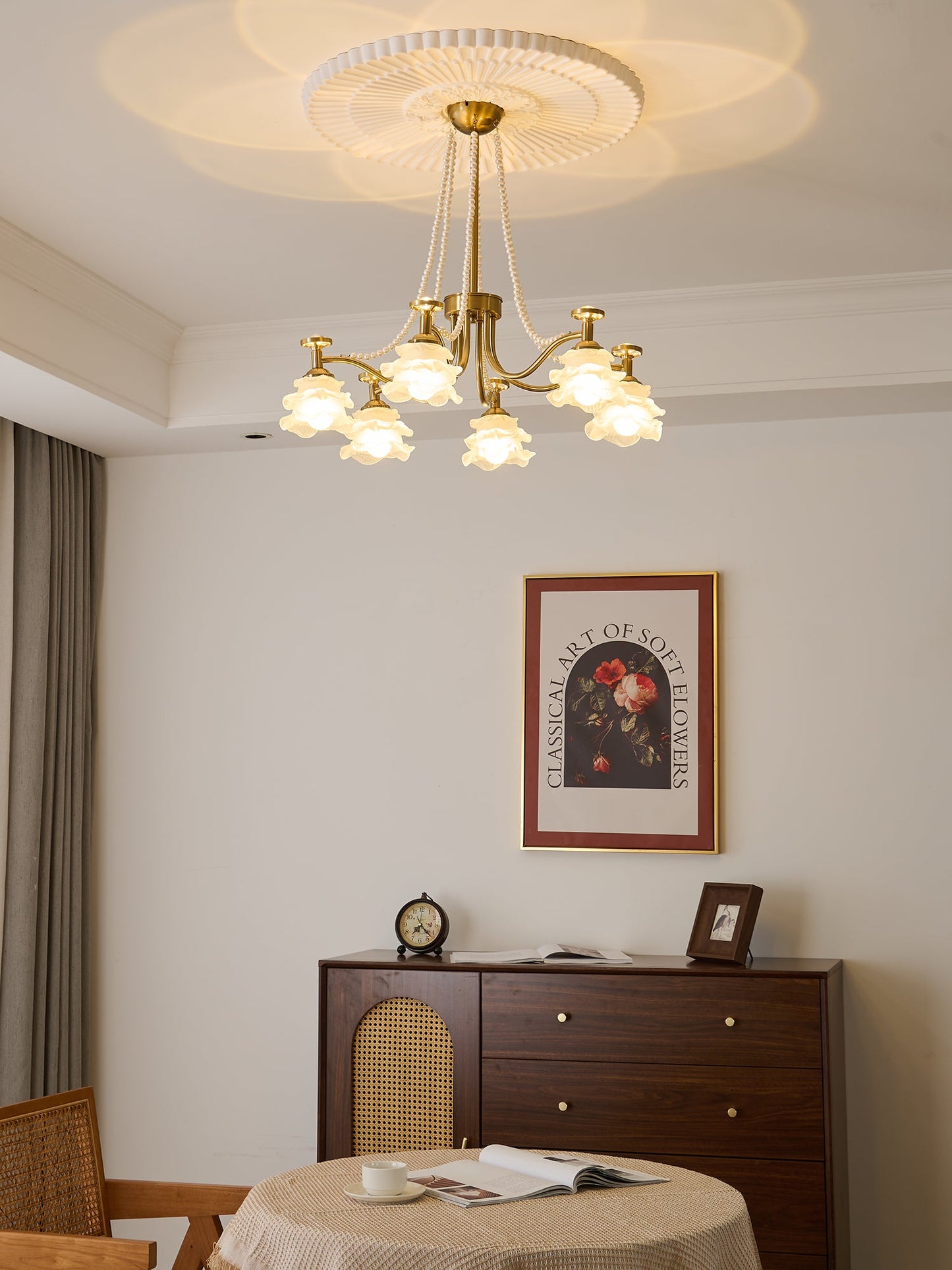 Amaris Rose Chandelier - Elegant Crystal Design with Dimmable Lighting