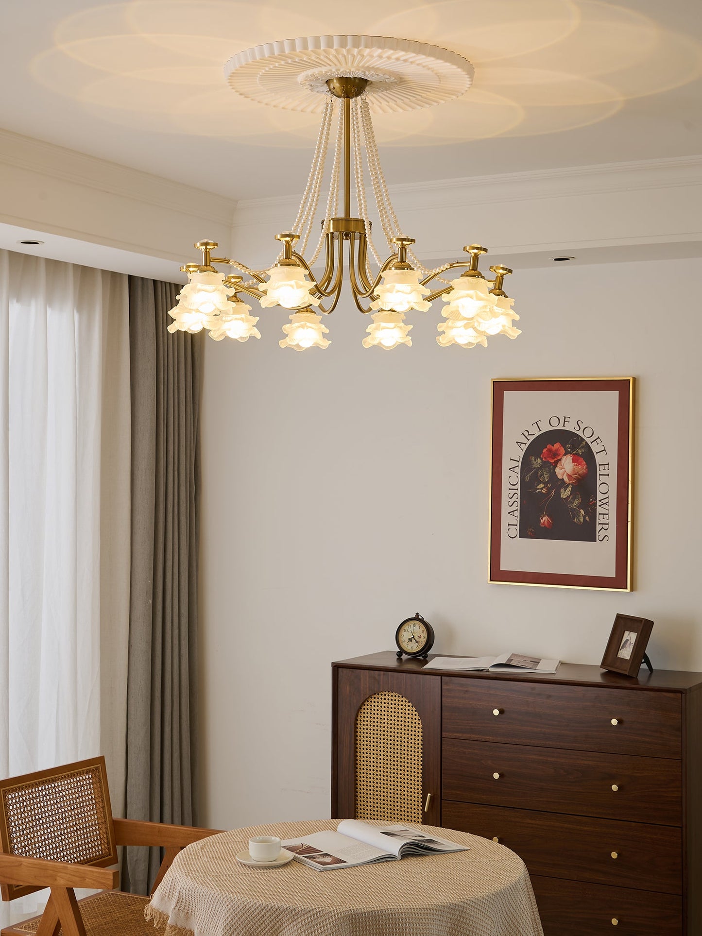 Amaris Rose Chandelier - Elegant Crystal Design with Dimmable Lighting