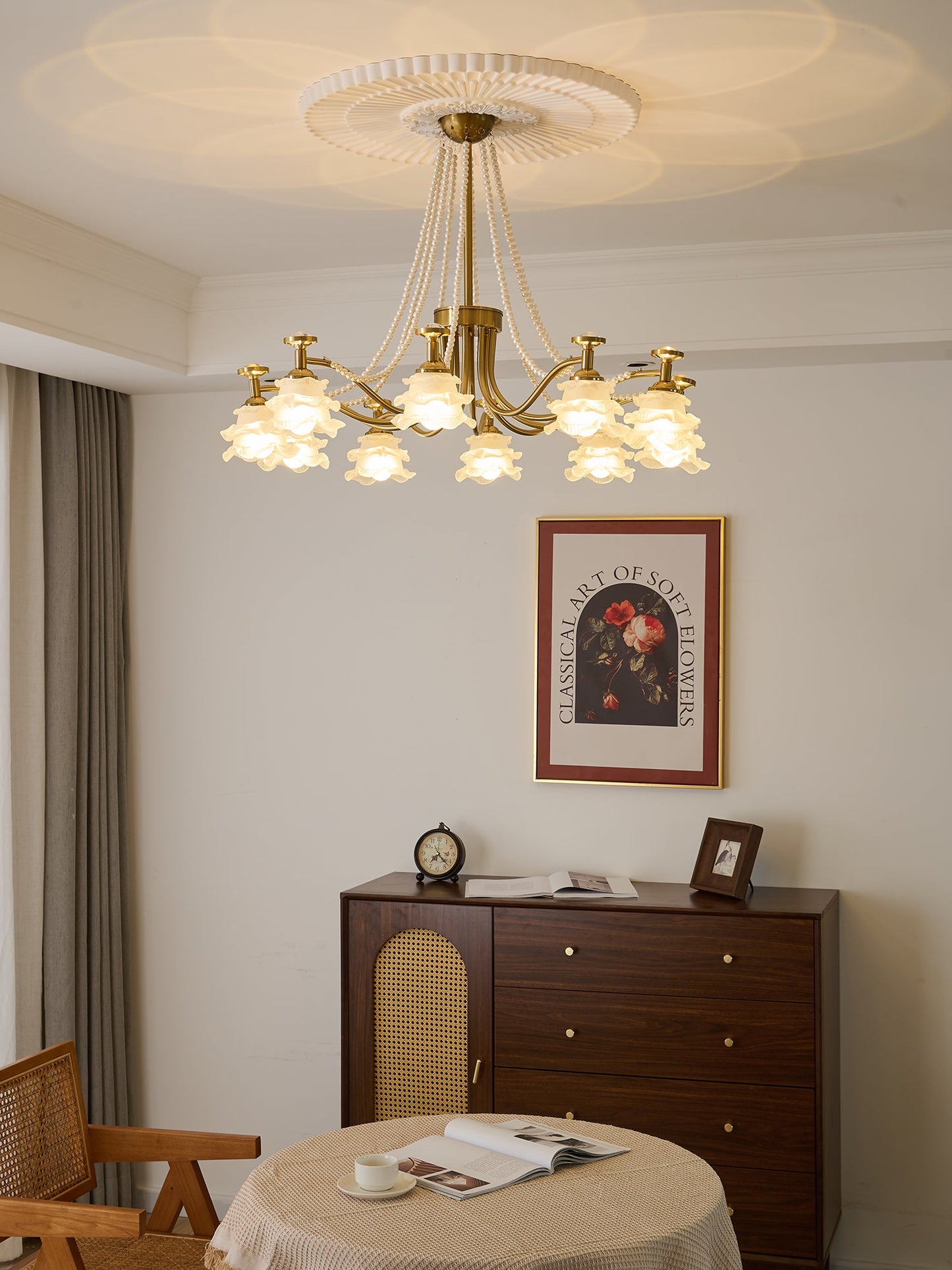 Amaris Rose Chandelier - Elegant Crystal Design with Dimmable Lighting