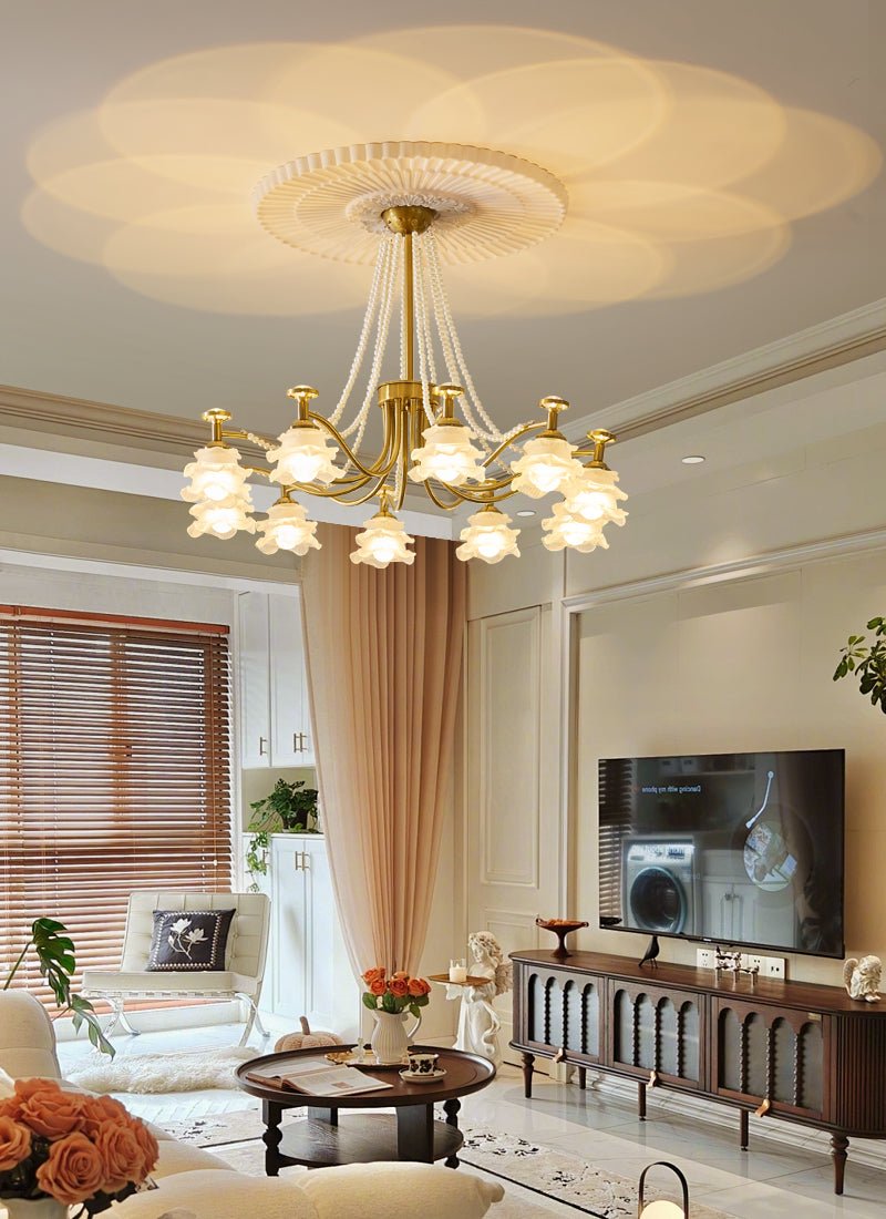 Amaris Rose Chandelier - Elegant Crystal Design with Dimmable Lighting