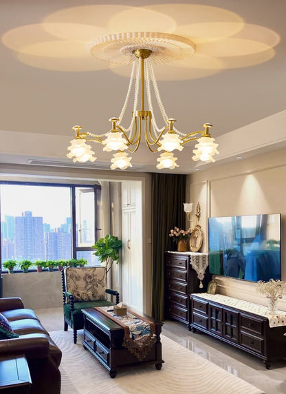 Amaris Rose Chandelier - Elegant Crystal Design with Dimmable Lighting