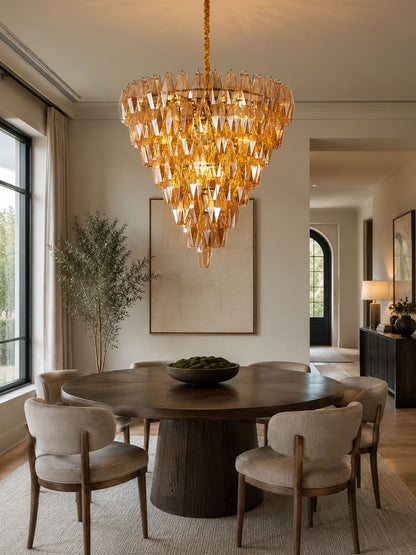 Amber Empire Chandelier - Elegant Design with Adjustable Height & LED