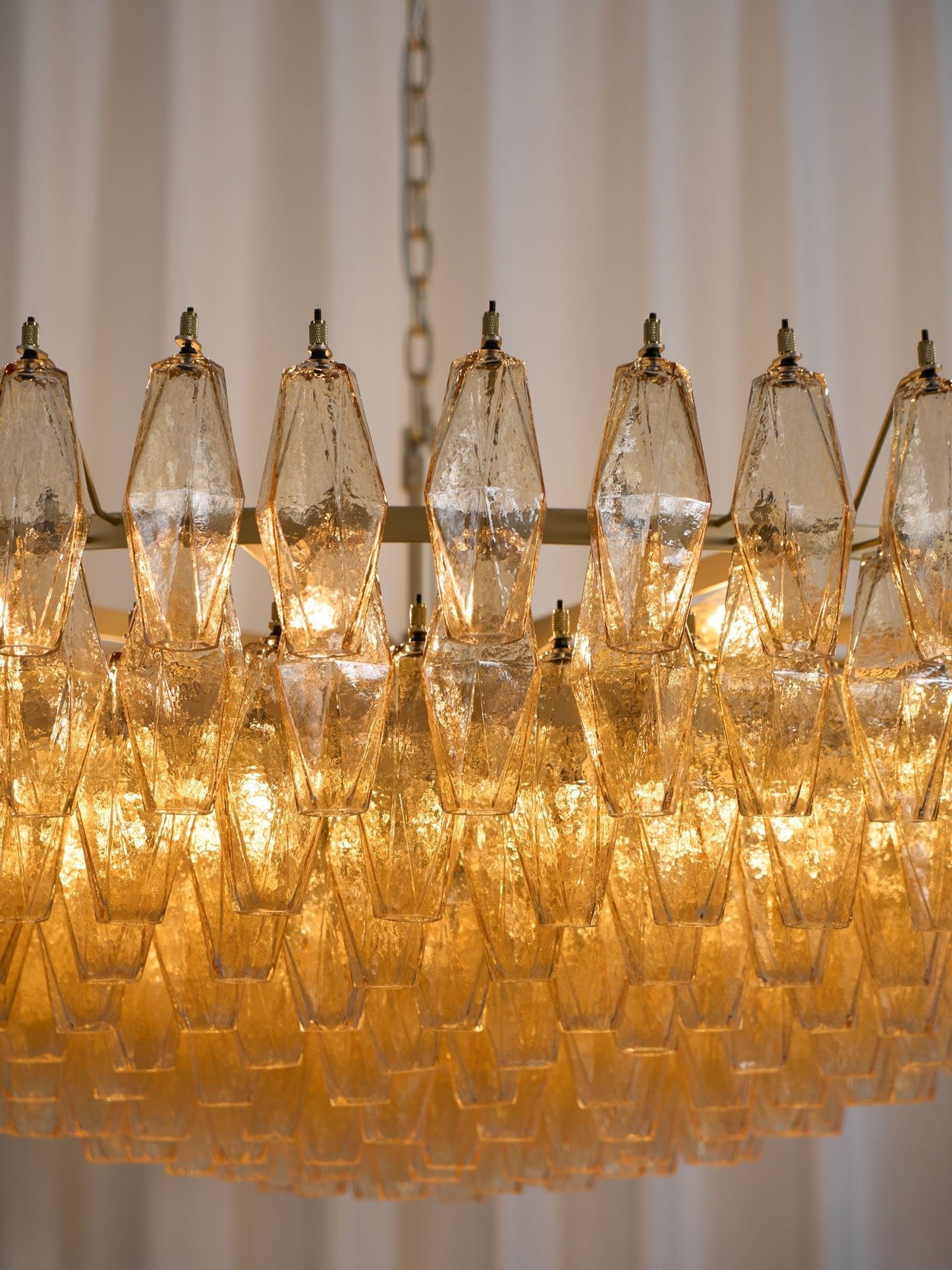 Amber Sorrento Chandelier - Elegant Design with Adjustable Height & LE