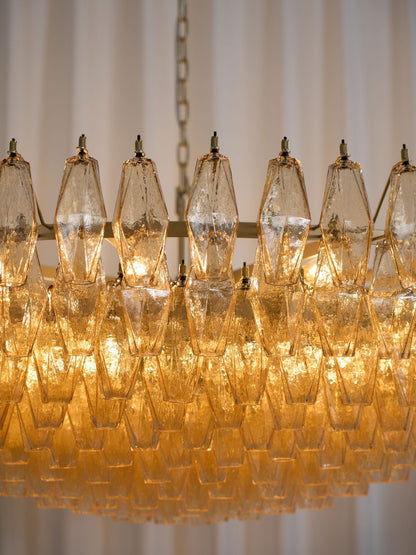Amber Sorrento Chandelier - Elegant Design with Adjustable Height & LE