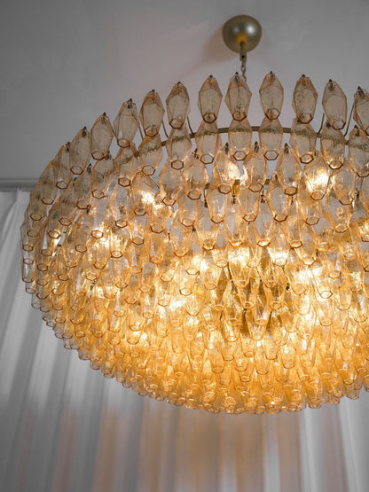 Amber Sorrento Chandelier - Elegant Design with Adjustable Height & LE