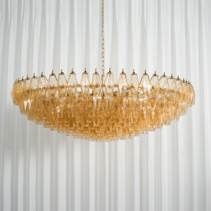 Amber Sorrento Chandelier - Elegant Design with Adjustable Height & LE