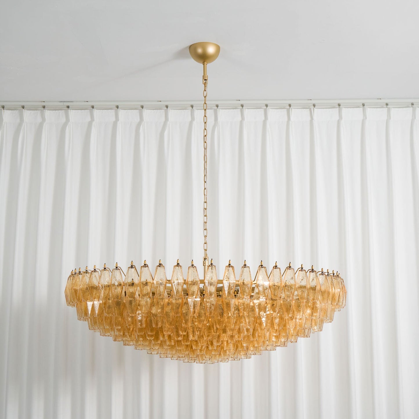 Amber Sorrento Chandelier - Elegant Design with Adjustable Height & LE