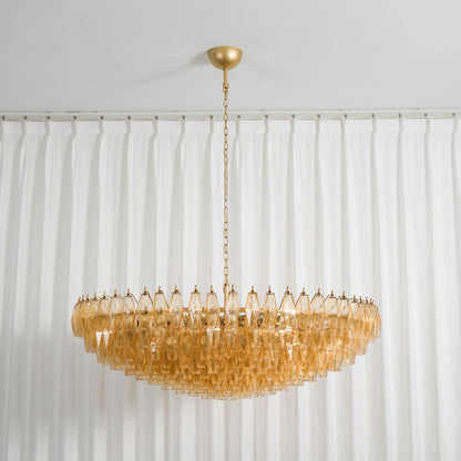 Amber Sorrento Chandelier - Elegant Design with Adjustable Height & LE